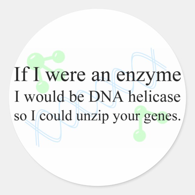 "DNA Helicase" Classic Round Sticker (Front)