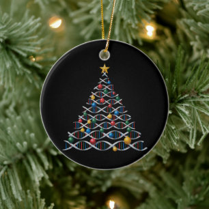 DNA Helix Christmas Tree Biology Science Teacher Ceramic Tree Decoration