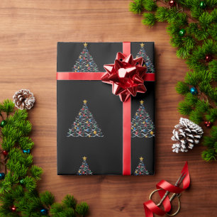 DNA Helix Christmas Tree Biology Science Teacher Wrapping Paper