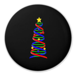 DNA Helix Christmas Tree Life Science Biology Ceramic Knob