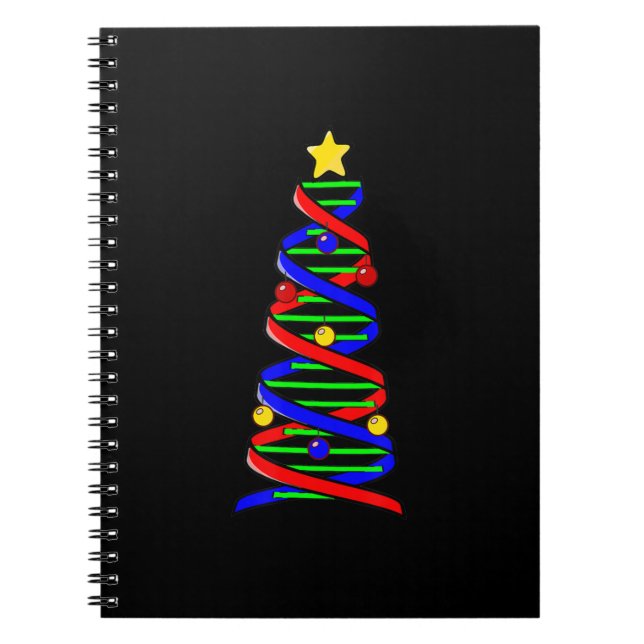 DNA Helix Christmas Tree Life Science Biology Notebook (Front)