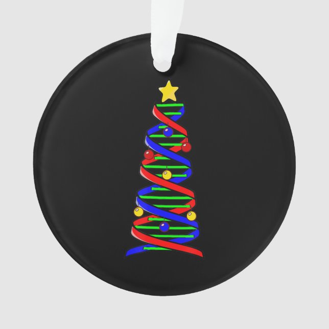 DNA Helix Christmas Tree Life Science Biology Ornament (Front)