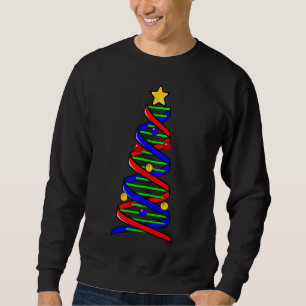 DNA Helix Christmas Tree Life Science Biology Teac Sweatshirt