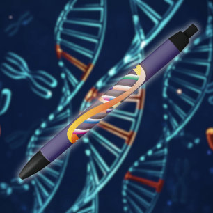 DNA Helix Cool Modern Science  Black Ink Pen