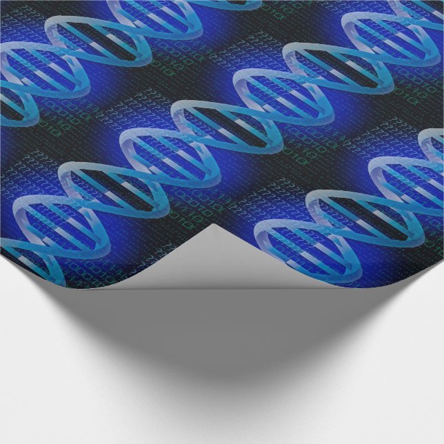 DNA ID Blue Science Wrapping Paper (Corner)