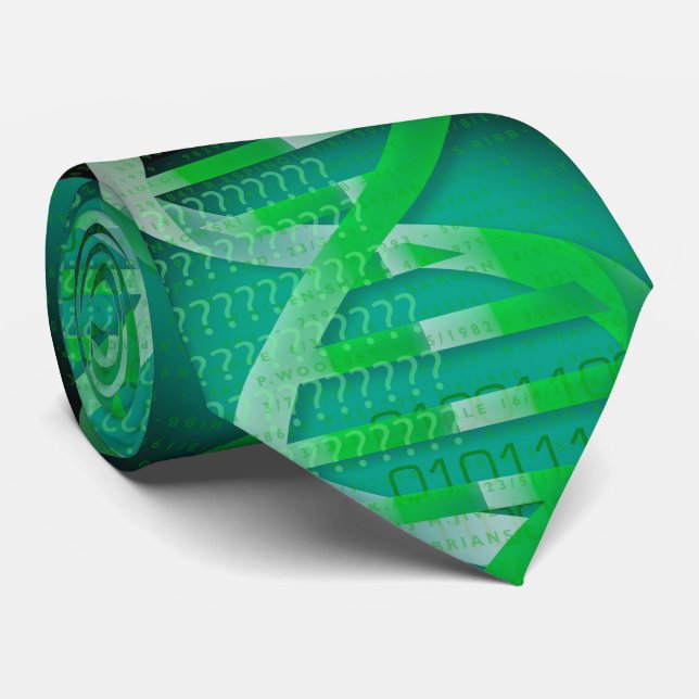 DNA ID Medical Science Green Tie (Rolled)