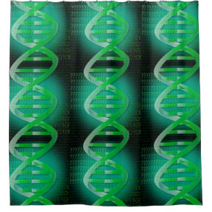 DNA ID Science Green Shower Curtain