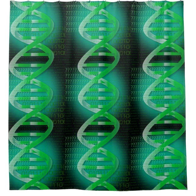 DNA ID Science Green Shower Curtain (Front)