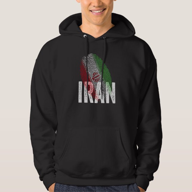 DNA Iranian Proud Iranian Cool Iran Flag Hoodie (Front)