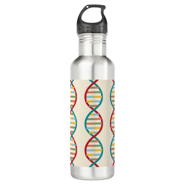 ​​DNA Mid Century Modern STEM Biology Stripe cream 710 Ml Water Bottle (Front)