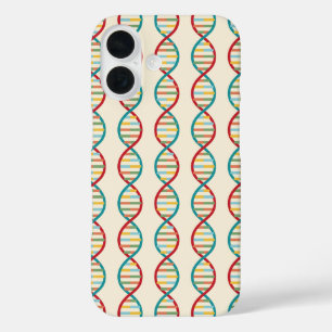 ​​DNA Mid Century Modern STEM Biology Stripe cream iPhone 16 Case