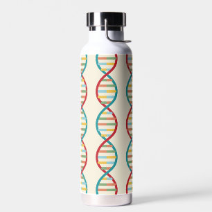 ​​DNA Mid Century Modern STEM Biology Stripe cream Water Bottle