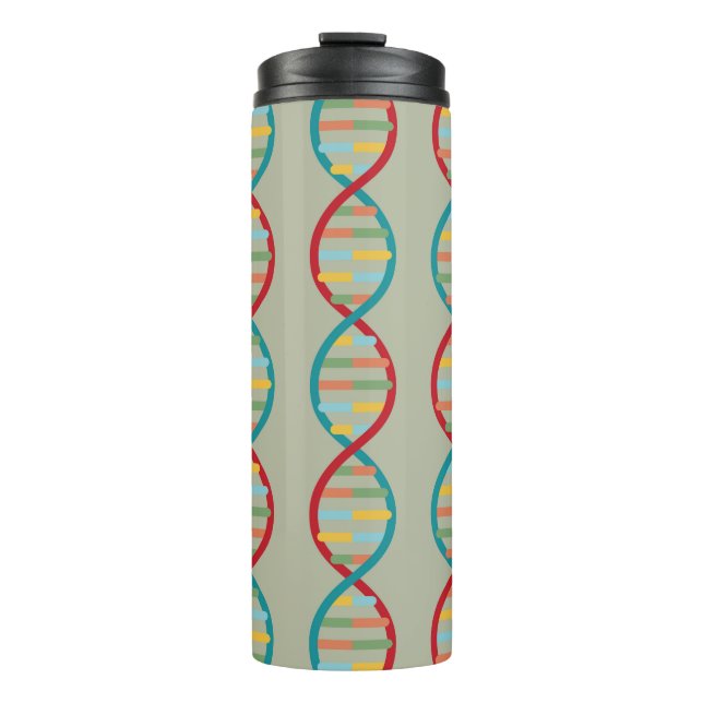 ​​DNA Mid Century Modern STEM Biology Stripe green Thermal Tumbler (Front)