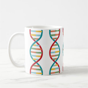 ​​DNA Mid Century Modern STEM Biology Stripe white Coffee Mug