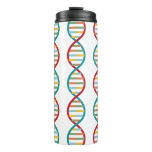 ​​DNA Mid Century Modern STEM Biology Stripe white Thermal Tumbler