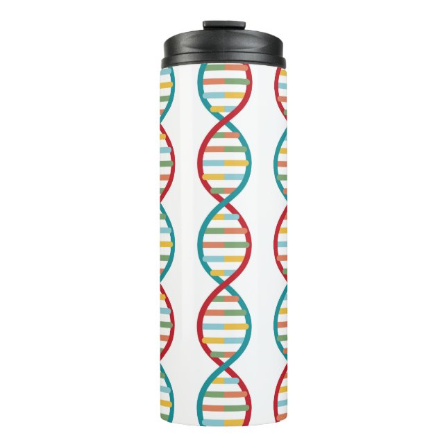 ​​DNA Mid Century Modern STEM Biology Stripe white Thermal Tumbler (Front)