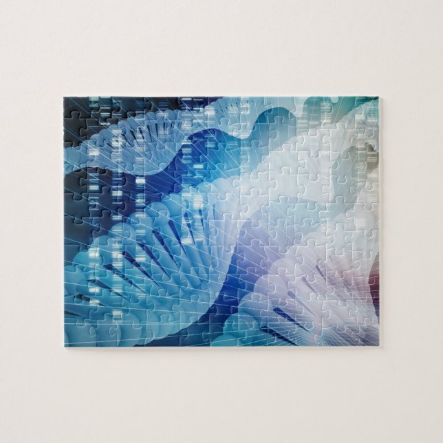 DNA Molecule Helix Science Abstract Background Art Jigsaw Puzzle (Horizontal)