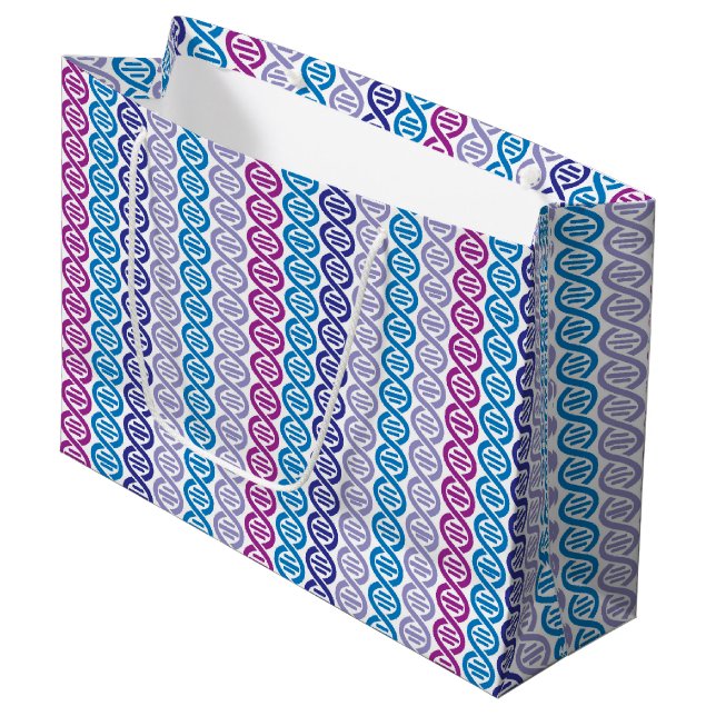 DNA Pattern Large Gift Bag (Front Angled)