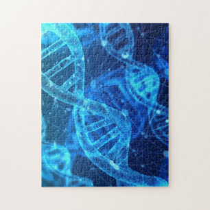 DNA science blue black cg microscope Jigsaw Puzzle