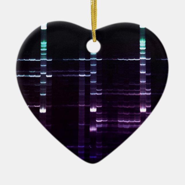 DNA Sequencing Gel 2 Ceramic Tree Decoration (Front)