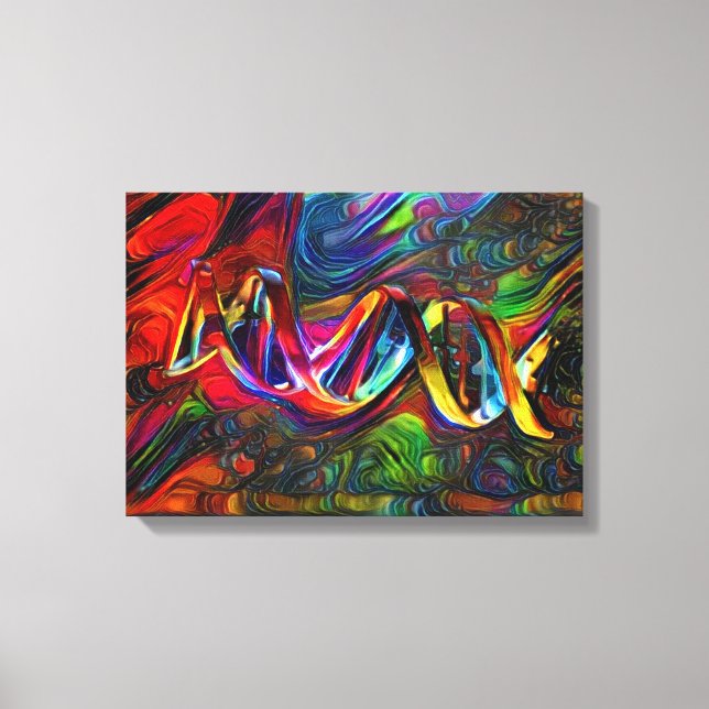 DNA Strand Artwork Canvas Print (Front)