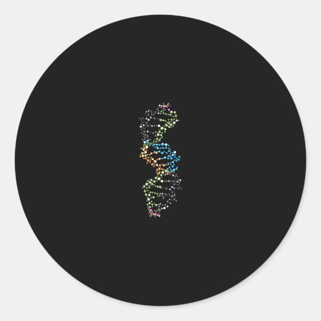 DNA Strand Classic Round Sticker (Front)