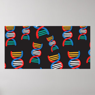 dna strands pattern poster