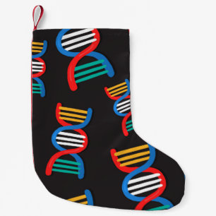 dna strands pattern small christmas stocking