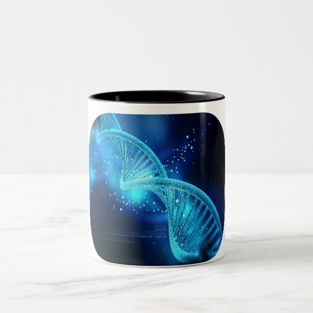 DNA Strands Two-Tone Coffee Mug (Center)