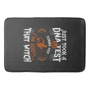Dna Test Witch Halloween Pumpkin Spider Web Bath Mat