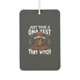 Dna Test Witch Halloween Pumpkin Spider Web Car Air Freshener