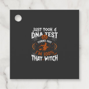 Dna Test Witch Halloween Pumpkin Spider Web Favour Tags