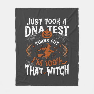 Dna Test Witch Halloween Pumpkin Spider Web Fleece Blanket