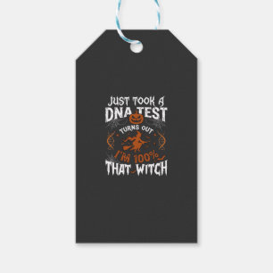 Dna Test Witch Halloween Pumpkin Spider Web Gift Tags
