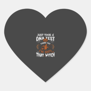 Dna Test Witch Halloween Pumpkin Spider Web Heart Sticker