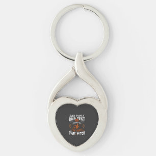 Dna Test Witch Halloween Pumpkin Spider Web Key Ring