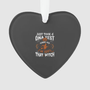 Dna Test Witch Halloween Pumpkin Spider Web Ornament