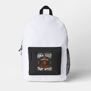 Dna Test Witch Halloween Pumpkin Spider Web Printed Backpack