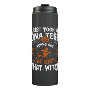 Dna Test Witch Halloween Pumpkin Spider Web Thermal Tumbler