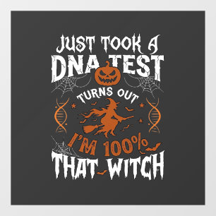 Dna Test Witch Halloween Pumpkin Spider Web Window Cling