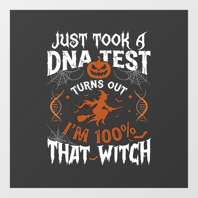 Dna Test Witch Halloween Pumpkin Spider Web Window Cling (Sheet)