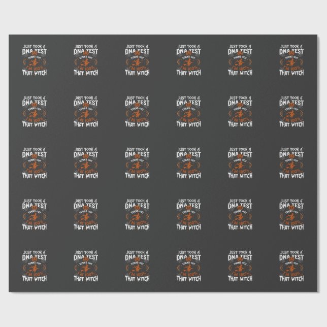 Dna Test Witch Halloween Pumpkin Spider Web Wrapping Paper (Flat)