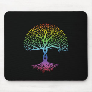 DNA Tree Colourful Meditation Yoga Zen Asana Gift Mouse Mat