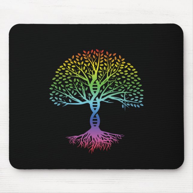 DNA Tree Colourful Meditation Yoga Zen Asana Gift Mouse Mat (Front)