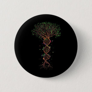 DNA Tree Genetic Funny Earth Day Plant A Tree Life 6 Cm Round Badge