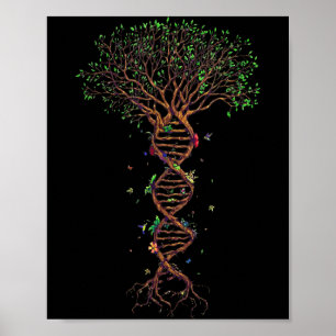 DNA Tree Genetic Funny Earth Day Plant A Tree Life Poster