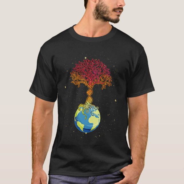 DNA Tree Life Mother Earth Genetics Biologist Scie T-Shirt (Front)