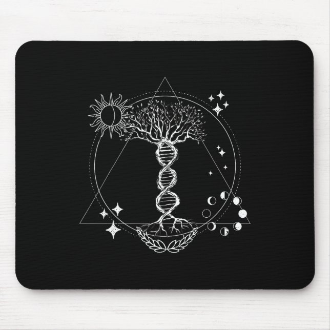 Dna Tree Life Sacred Geometry Cosmic Lance Design  Mouse Mat (Front)
