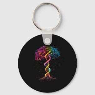 Dna tree of life genetics biology outer space key ring
