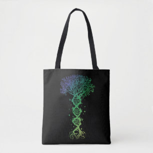 DNA Tree of Life Genetics Colourful Biology Scienc Tote Bag